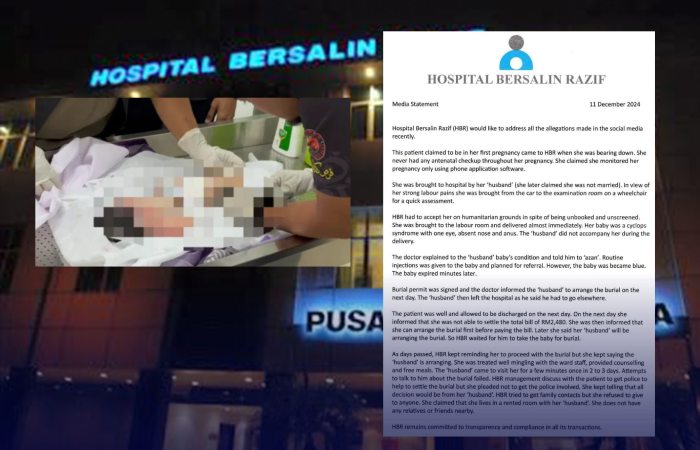 Hospital Bersalin Razif’s Official Statement